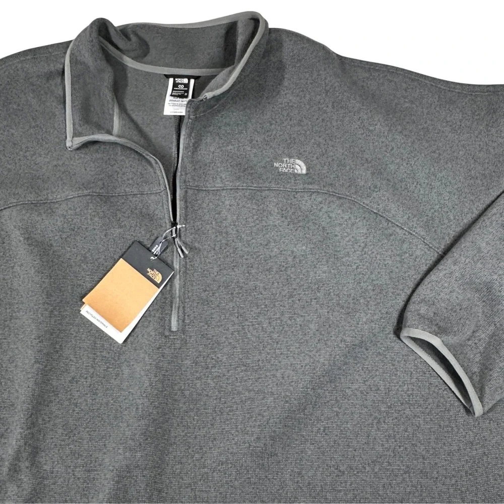 The North Face Mens Big‎ Fringe 1/2 Zip Fleece Smoked Pearl Heather 4X NF0A84JR